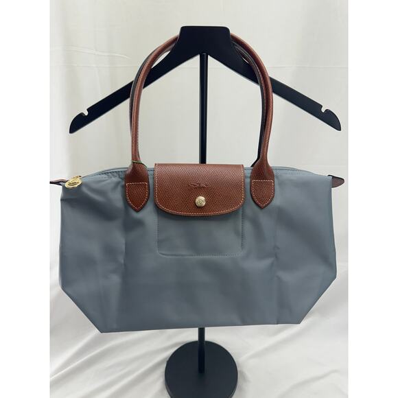 Longchamp Medium Pliage Tote Bag Color Steel NEW - Picture 1 of 5